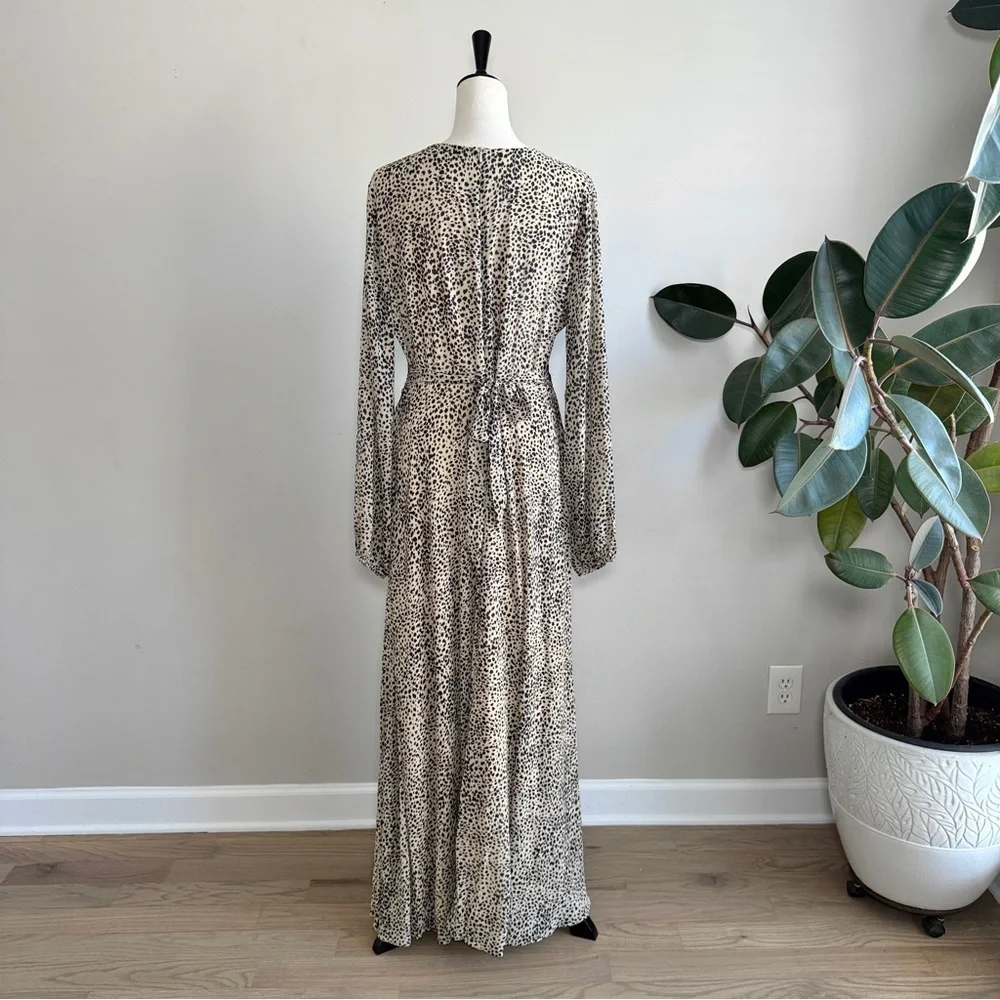 Baltic Born Maxi Dress Cha Cha Leopard Dot Print Taupe Sz L - Picture 9 of 12